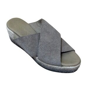 Paseart Women Espadrille Wedge Sandals 38 Tan Suede Criss Cross Boho Spain
